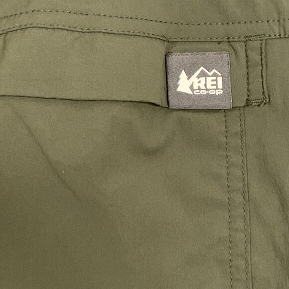 REI Cargo Hiking Shorts Women 16 Petite Olive Nylon Blend Quick Dry Zip Pockets - Picture 7 of 10